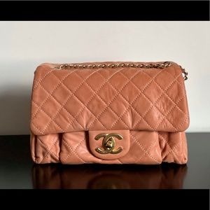 Chanel Peach Pink Flap Bag